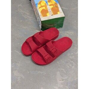 Cacatoes Size 9 NIB Red Perfumed Scented Flip Flop Sandals Made In Brazil Summer